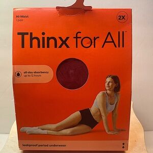 NEW THINX FOR ALL LEAK PROFF PERIOD UNDERWEAR COLOR RHUBARB SIZE 2X